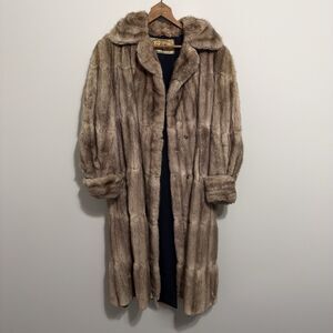 Vintage 60s I.J. Fox Paris London Mink Fur Coat Full Length Quiet Luxury Large